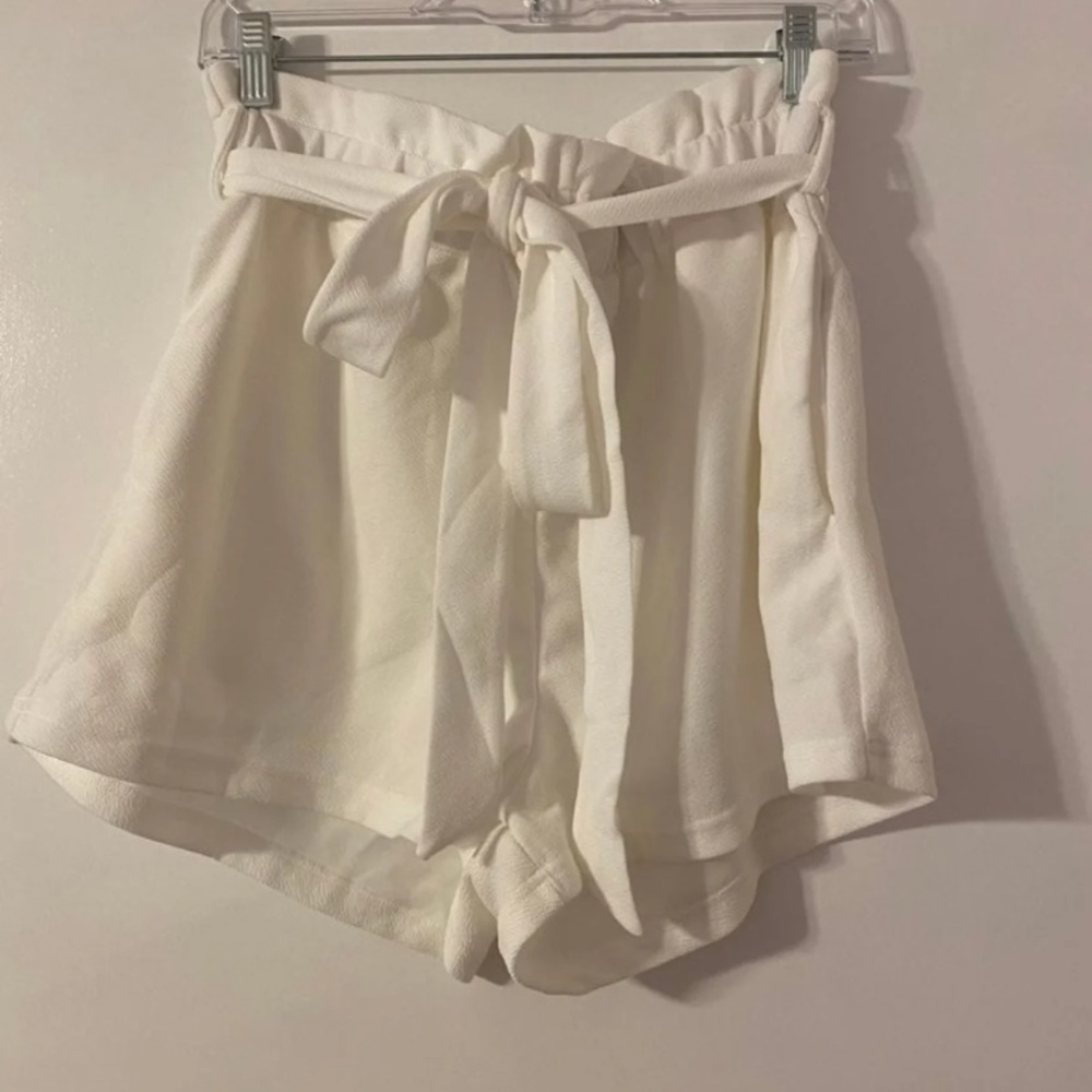 white paper bag shorts